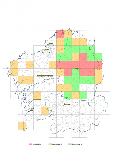 Mapa das zonas prioritarias